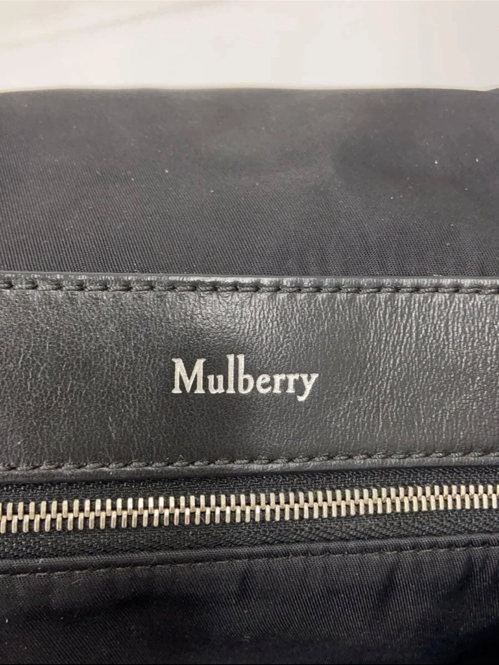 Mulberry Black Nylon Backpack with Leather Trim